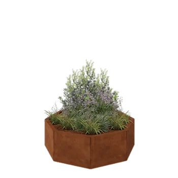 Corten čelik tegla za cvijeće - Osmerokut - 96,6 x 96,6 x 30 cm - Bez donje ploče