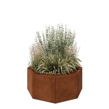 Corten čelik tegla za cvijeće - Osmerokut - 96,6 x 96,6 x 40 cm - Bez donje ploče