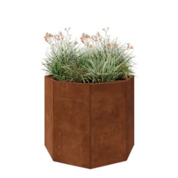Corten čelik tegla za cvijeće - Osmerokut - 96,6 x 96,6 x 80 cm - Bez donje ploče