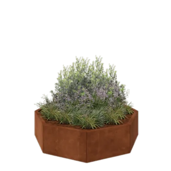 Corten čelik tegla za cvijeće - Osmerokut - 120,7 x 120,7 x 30 cm - Bez donje ploče