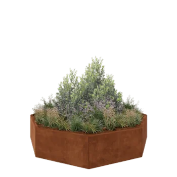 Corten čelik tegla za cvijeće - Osmerokut - 193,1 x 193,1 x 40 cm - Bez donje ploče