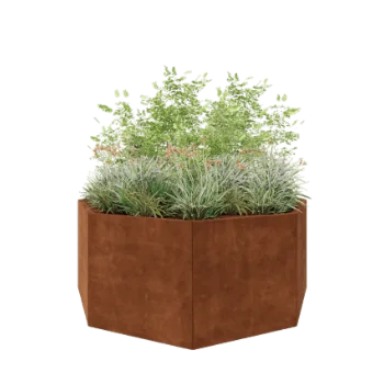 Corten čelik tegla za cvijeće - Osmerokut - 193,1 x 193,1 x 80 cm - Bez donje ploče