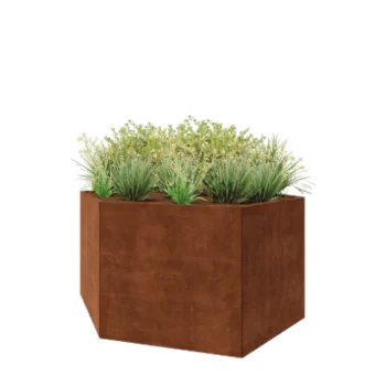 Corten čelik tegla za cvijeće - Šesterokut - 199,3 x 173,2 x 100 cm - Bez donje ploče
