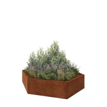 Corten čelik tegla za cvijeće - Šesterokut - 199,3 x 173,2 x 40 cm - Bez donje ploče