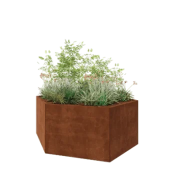 Corten čelik tegla za cvijeće - Šesterokut - 199,3 x 173,2 x 80 cm - Bez donje ploče