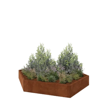Corten čelik tegla za cvijeće - Šesterokut - 239,3 x 207,8 x 30 cm - Bez donje ploče
