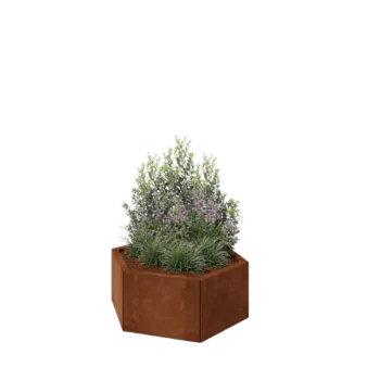 Corten čelik tegla za cvijeće - Šesterokut - 79,3 x 69,3 x 30 cm - Bez donje ploče