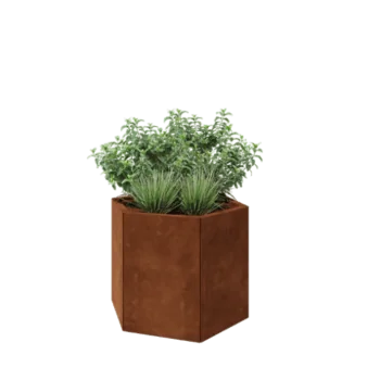 Corten čelik tegla za cvijeće - Šesterokut - 79,3 x 69,3 x 60 cm - Bez donje ploče