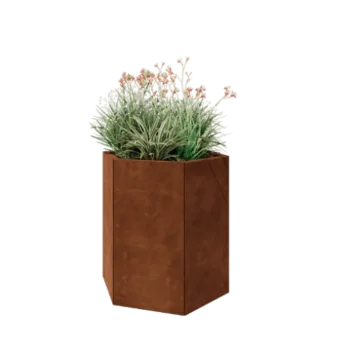 Corten čelik tegla za cvijeće - Šesterokut - 79,3 x 69,3 x 80 cm - Bez donje ploče