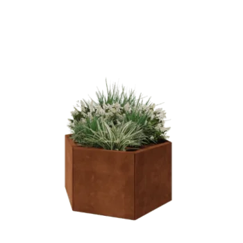 Corten čelik tegla za cvijeće - Šesterokut - 99,3 x 86,6 x 50 cm - Bez donje ploče