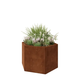 Corten čelik tegla za cvijeće - Šesterokut - 99,3 x 86,6 x 60 cm - Bez donje ploče
