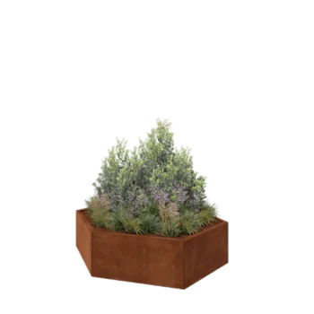 Corten čelik tegla za cvijeće - Šesterokut - 159,3 x 138,6 x 40 cm - Bez donje ploče