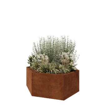 Corten čelik tegla za cvijeće - Šesterokut - 159,3 x 138,6 x 60 cm - Bez donje ploče