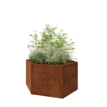 Corten čelik tegla za cvijeće - Šesterokut - 159,3 x 138,6 x 80 cm - Bez donje ploče