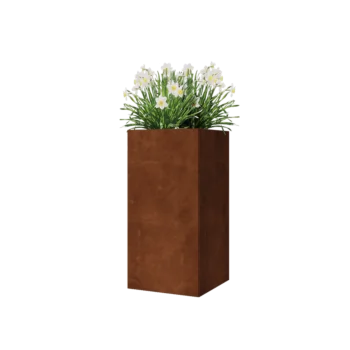 Corten čelik tegla za cvijeće - Kvadrat - 40 x 40 x 80 cm - Bez donje ploče
