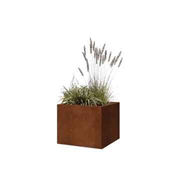 Corten čelik tegla za cvijeće - Kvadrat - 50 x 50 x 40 cm - S donjom pločom