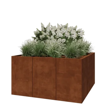 Corten čelik tegla za cvijeće XXL - Kvadrat - 150 x 150 x 80 cm - Bez donje ploče
