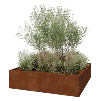 Corten čelik tegla za cvijeće XXL - Kvadrat - 160 x 160 x 40 cm - Bez donje ploče