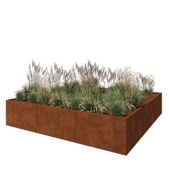 Corten čelik tegla za cvijeće XXL - Kvadrat - 300 x 300 x 60 cm - Bez donje ploče