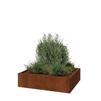 Corten čelik tegla za cvijeće - Pravokutnik - 120 x 100 x 30 cm - S donjom pločom