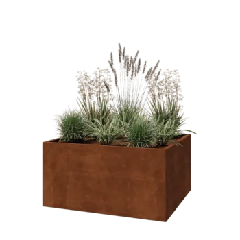 Corten čelik tegla za cvijeće - Pravokutnik - 120 x 100 x 60 cm - S donjom pločom