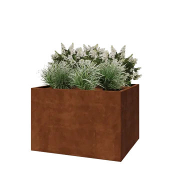 Corten čelik tegla za cvijeće - Pravokutnik - 120 x 100 x 80 cm - S donjom pločom