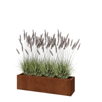 Corten čelik tegla za cvijeće - Pravokutnik - 120 x 30 x 30 cm - S donjom pločom