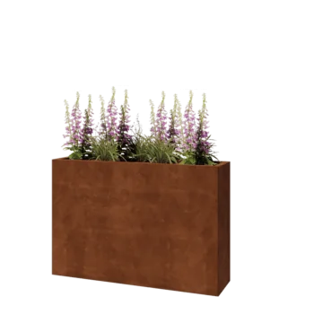 Corten čelik tegla za cvijeće - Pravokutnik - 120 x 30 x 80 cm - S donjom pločom