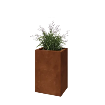 Corten čelik tegla za cvijeće - Pravokutnik - 40 x 30 x 60 cm - S donjom pločom