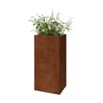 Corten čelik tegla za cvijeće - Pravokutnik - 40 x 30 x 80 cm - S donjom pločom