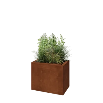 Corten čelik tegla za cvijeće - Pravokutnik - 50 x 30 x 40 cm - S donjom pločom