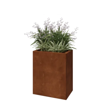 Corten čelik tegla za cvijeće - Pravokutnik - 50 x 30 x 60 cm - S donjom pločom