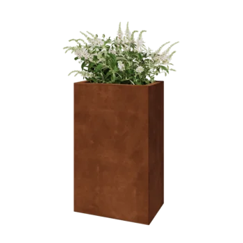 Corten čelik tegla za cvijeće - Pravokutnik - 50 x 30 x 80 cm - S donjom pločom