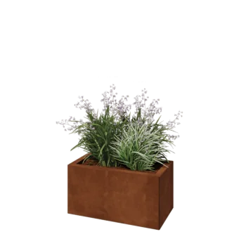 Corten čelik tegla za cvijeće - Pravokutnik - 60 x 30 x 30 cm - S donjom pločom