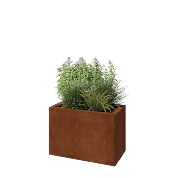 Corten čelik tegla za cvijeće - Pravokutnik - 60 x 30 x 40 cm - S donjom pločom
