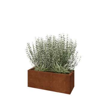 Corten čelik tegla za cvijeće - Pravokutnik - 80 x 30 x 30 cm - S donjom pločom