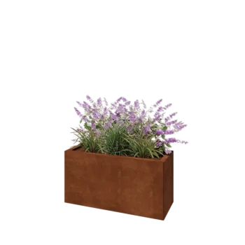 Corten čelik tegla za cvijeće - Pravokutnik - 80 x 30 x 40 cm - S donjom pločom