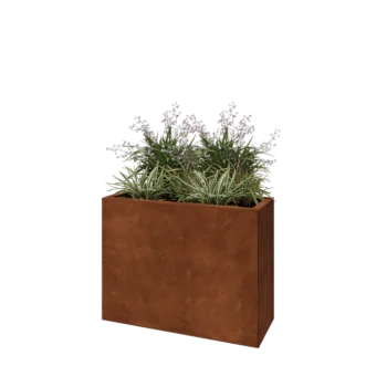 Corten čelik tegla za cvijeće - Pravokutnik - 80 x 30 x 60 cm - S donjom pločom