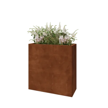 Corten čelik tegla za cvijeće - Pravokutnik - 80 x 30 x 80 cm - S donjom pločom