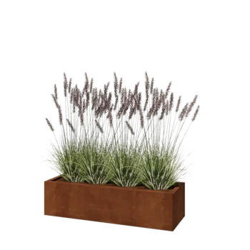 Corten čelik tegla za cvijeće - Pravokutnik - 120 x 40 x 30 cm - S donjom pločom