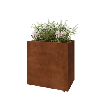 Corten čelik tegla za cvijeće - Pravokutnik - 80 x 50 x 80 cm - S donjom pločom - S nogama