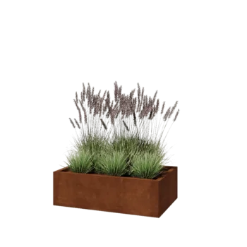 Corten čelik tegla za cvijeće - Pravokutnik - 100 x 60 x 30 cm - S donjom pločom