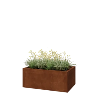 Corten čelik tegla za cvijeće - Pravokutnik - 100 x 60 x 40 cm - S donjom pločom