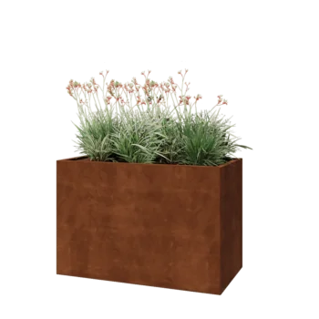 Corten čelik tegla za cvijeće - Pravokutnik - 120 x 60 x 80 cm - S donjom pločom