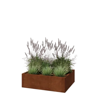 Corten čelik tegla za cvijeće - Pravokutnik - 100 x 80 x 30 cm - S donjom pločom