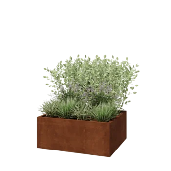Corten čelik tegla za cvijeće - Pravokutnik - 100 x 80 x 40 cm - S donjom pločom