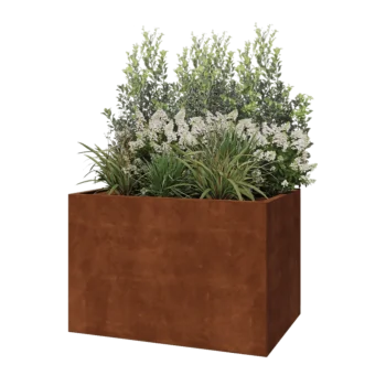 Corten čelik tegla za cvijeće - Pravokutnik - 120 x 80 x 80 cm - S donjom pločom