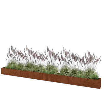 Corten čelik tegla za cvijeće XXL - Pravokutnik - 480 x 30 x 30 cm - Bez donje ploče