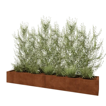Corten čelik tegla za cvijeće XXL - Pravokutnik - 240 x 40 x 30 cm - Bez donje ploče