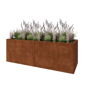Corten čelik tegla za cvijeće XXL - Pravokutnik - 240 x 80 x 80 cm - Bez donje ploče